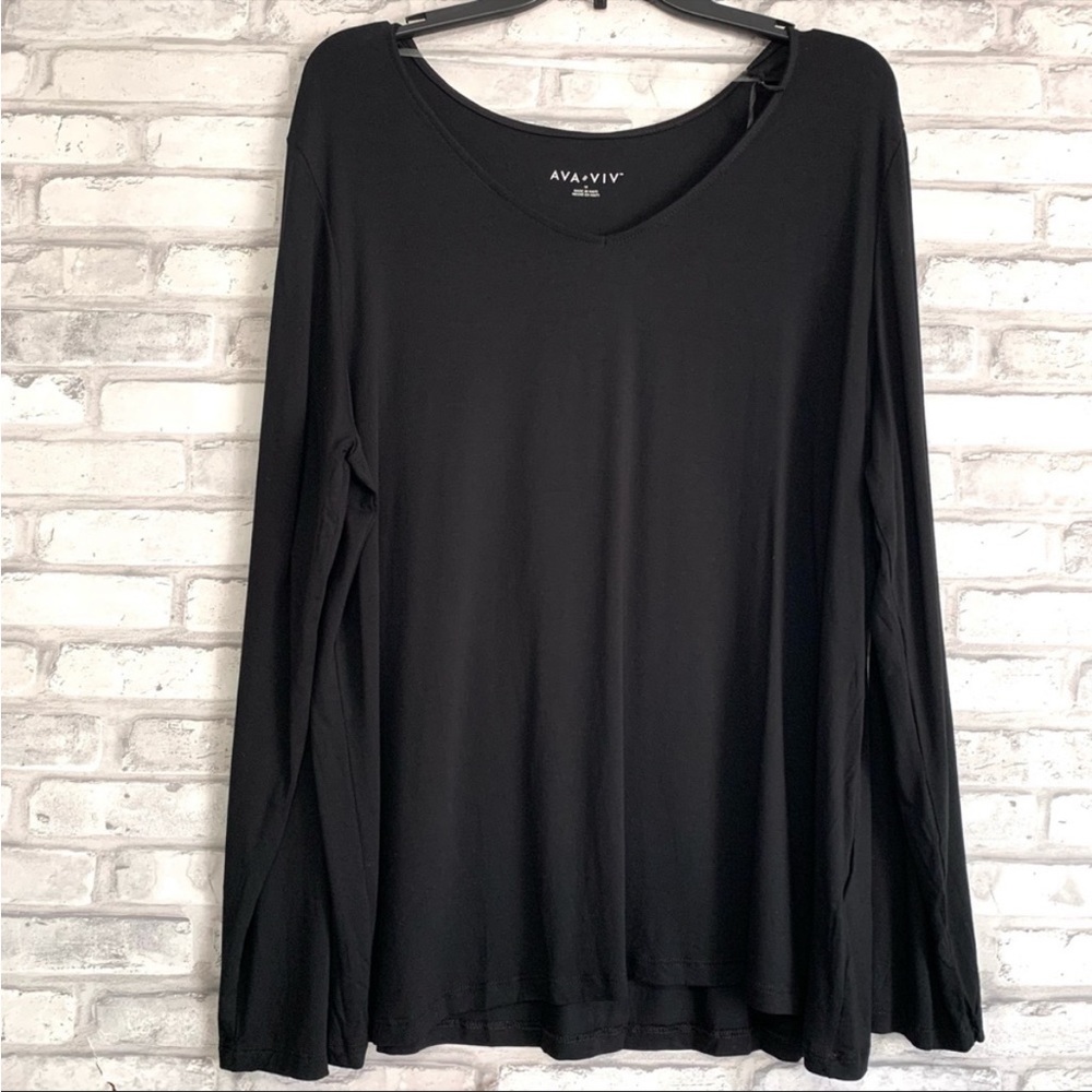 M Ava & Viv Women’s Plus Size Black Long Sleeve Shirt - NWT